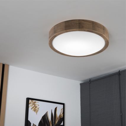 Brilagi - LED mennyezeti lámpa CARVALHO SLIM 1xE27/15W/230V tölgy-dió átm. 27 cm