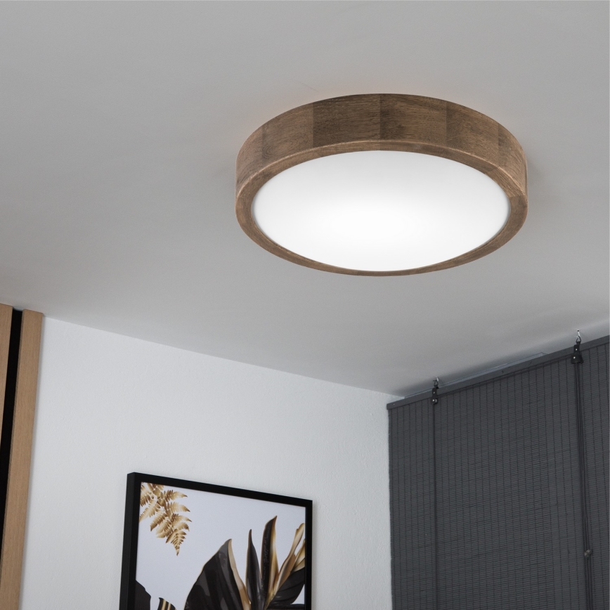 Brilagi - LED mennyezeti lámpa CARVALHO SLIM 1xE27/15W/230V tölgy-dió átm. 27 cm