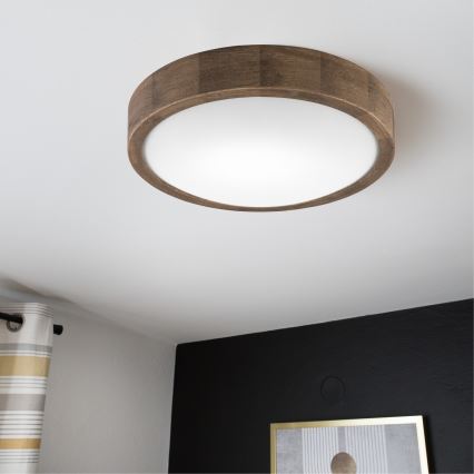 Brilagi - LED mennyezeti lámpa CARVALHO SLIM 1xE27/60W/230V tölgy dió átm. 27 cm