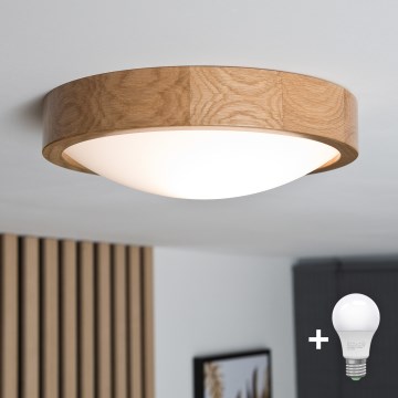 Brilagi - LED Mennyezeti lámpa CARVALHO SLIM 1xE27/60W/230V tölgy átmérő 27 cm