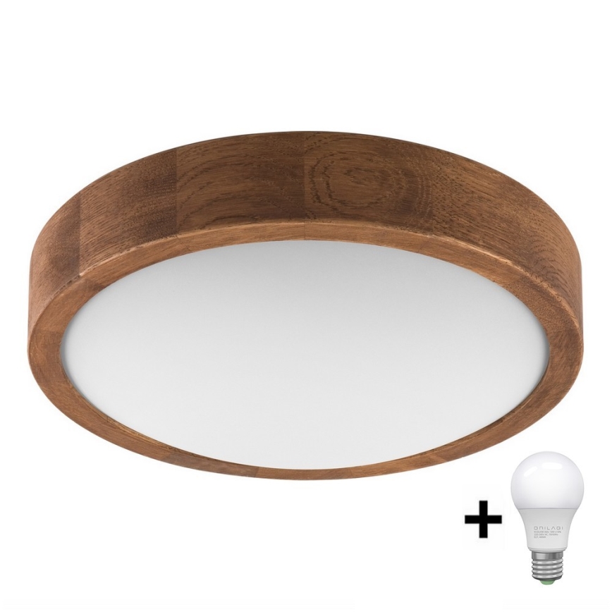 Brilagi - LED Mennyezeti lámpa CARVALHO SLIM 1xE27/60W/230V tölgy cseresznye átm. 27 cm