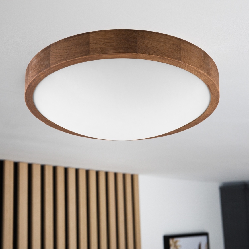 Brilagi - LED mennyezeti lámpa CARVALHO SLIM 2xE27/15W/230V tölgy-cseresznye átmérő 37 cm
