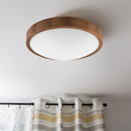 Brilagi - LED Mennyezeti lámpa CARVALHO SLIM 2xE27/60W/230V tölgy cseresznye átmérő 37 cm