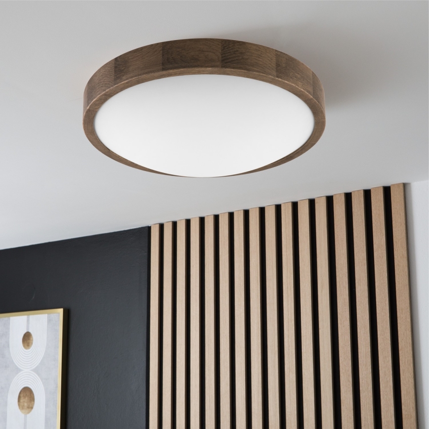Brilagi - LED Mennyezeti lámpa CARVALHO SLIM 2xE27/60W/230V tölgy dió átmérő 37 cm