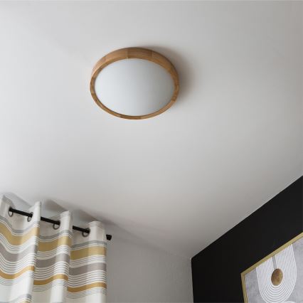 Brilagi - LED Mennyezeti lámpa CARVALHO SLIM 2xE27/60W/230V tölgy átmérő 37 cm