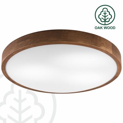 Brilagi - LED mennyezeti lámpa CARVALHO SLIM 3xE27/15W/230V tölgy-cseresznye átm. 47 cm
