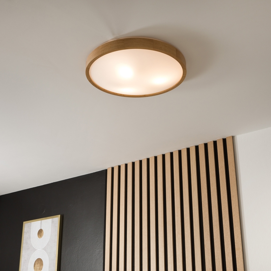 Brilagi - LED mennyezeti lámpa CARVALHO SLIM 3xE27/15W/230V tölgy Ø 47 cm