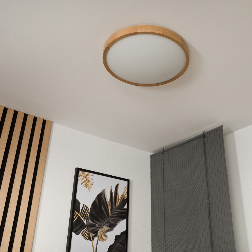 Brilagi - LED mennyezeti lámpa CARVALHO SLIM 3xE27/15W/230V tölgy Ø 47 cm