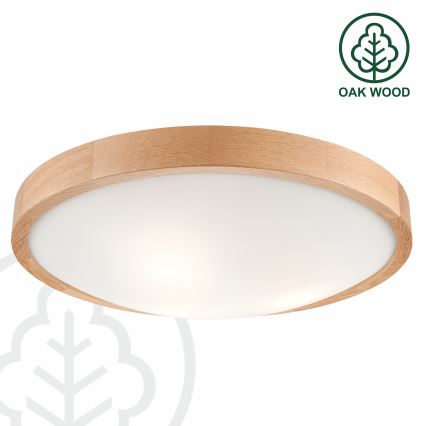 Brilagi - LED mennyezeti lámpa CARVALHO SLIM 3xE27/15W/230V tölgy Ø 47 cm