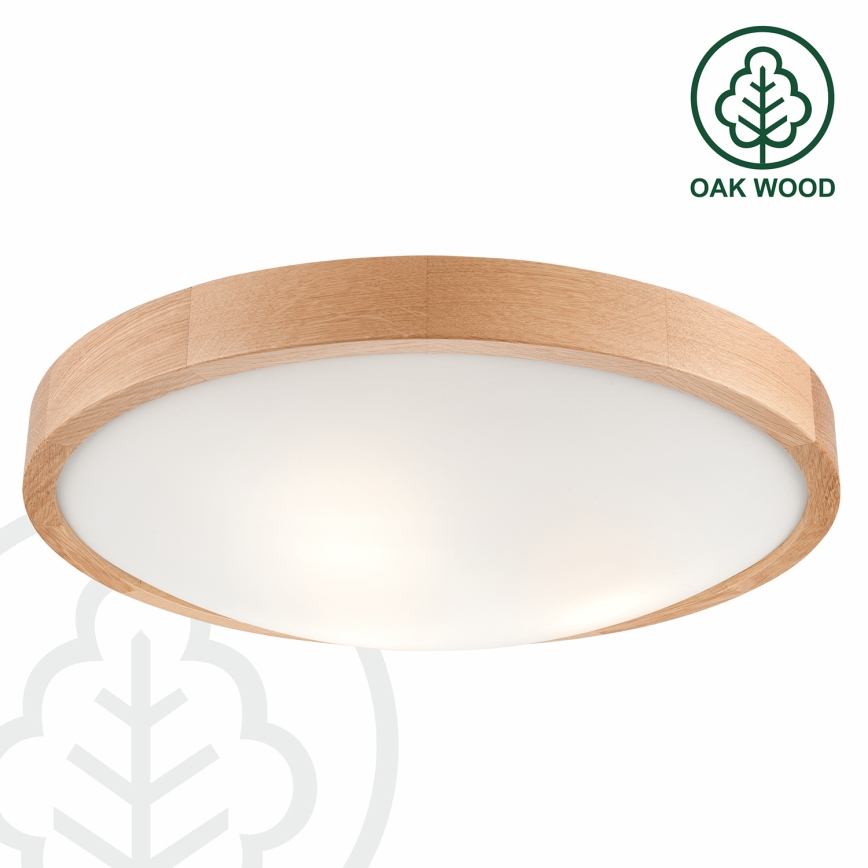 Brilagi - LED mennyezeti lámpa CARVALHO SLIM 3xE27/15W/230V tölgy Ø 47 cm