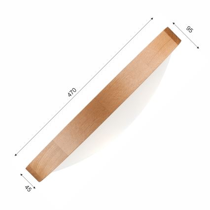 Brilagi - LED mennyezeti lámpa CARVALHO SLIM 3xE27/15W/230V tölgy Ø 47 cm