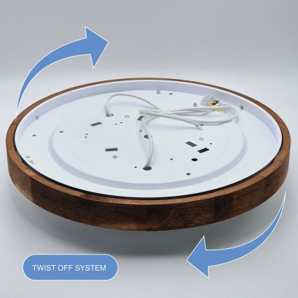 Brilagi - LED Mennyezeti lámpa CARVALHO SLIM 3xE27/60W/230V tölgy cseresznye átmérő 47 cm
