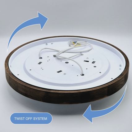 Brilagi - LED mennyezeti lámpa CARVALHO SLIM 3xE27/60W/230V tölgy dió átmérő 47 cm