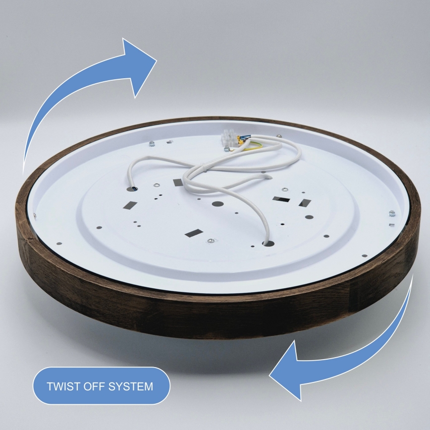 Brilagi - LED mennyezeti lámpa CARVALHO SLIM 3xE27/60W/230V tölgy dió átmérő 47 cm