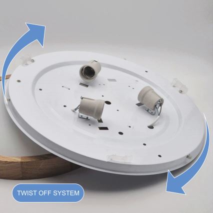 Brilagi - LED mennyezeti lámpa CARVALHO SLIM 3xE27/60W/230V tölgy átmérő 47 cm