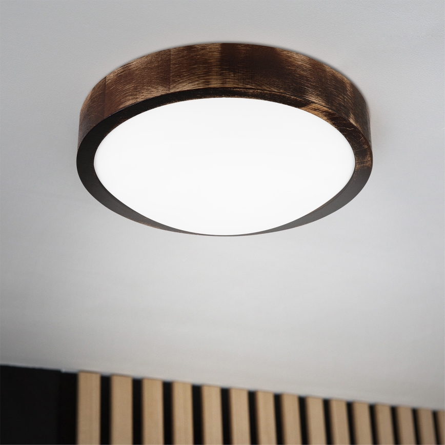 Brilagi - LED mennyezeti lámpa CARVALHO SLIM SMOKEY LED/20W/230V tölgy átm. 27,5 cm