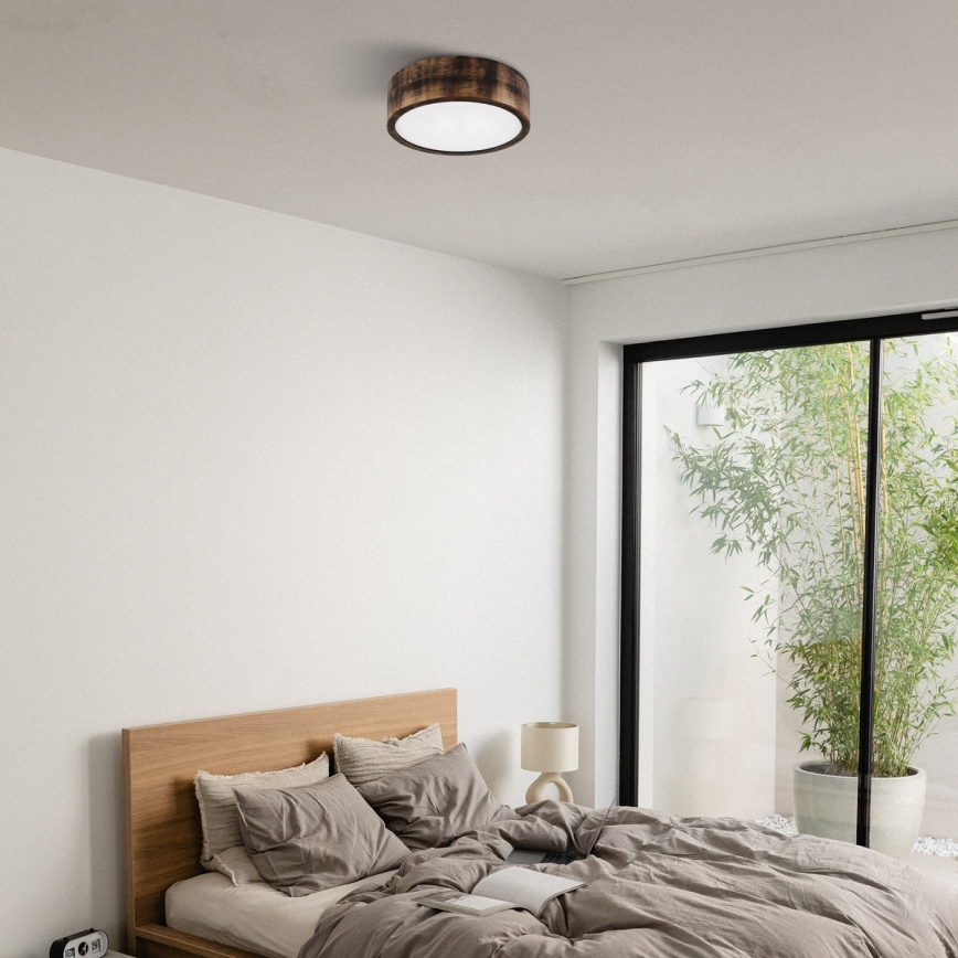 Brilagi - LED mennyezeti lámpa CARVALHO SMOKEY LED/20W/230V tölgy átm. 27,5 cm