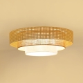 BRILAGI - LED mennyezeti lámpa CEDAR LUNETA LED/26W/230V átm. 60 cm rattan/barna/krém