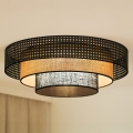 BRILAGI - LED mennyezeti lámpa DAKOTA LUNETA LED/12W/230V átm. 60 cm 3000K/4000K/6400K fekete/rattan