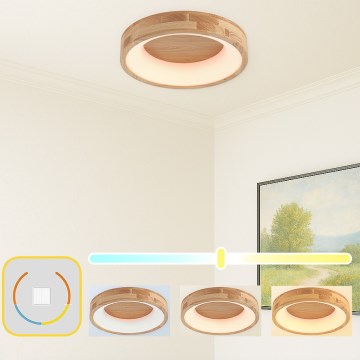 Brilagi - LED mennyezeti lámpa FALCON WOOD LED/30W/230V 3000/4000/6000K átm. 45 cm fa