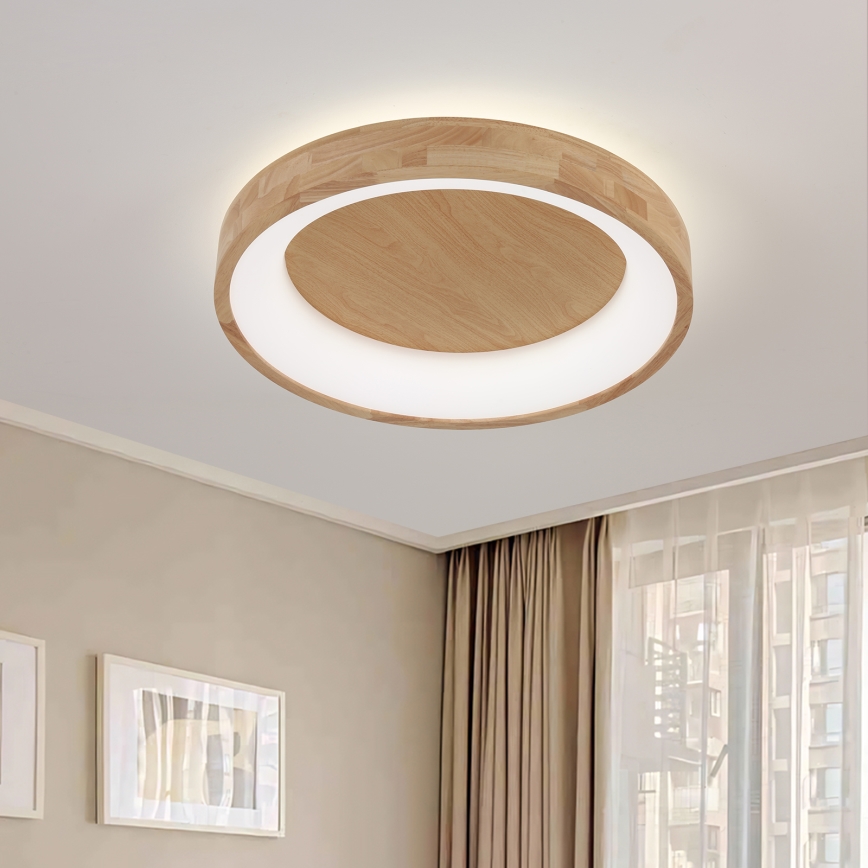 Brilagi - FALCON WOOD LED mennyezeti lámpa, 40W, 230V, 3000/4000/6000K, átmérő 60 cm, fa kivitel