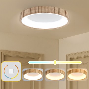 Brilagi - LED mennyezeti lámpa FALCON WOOD MODERN LED/40W/230V 3000/4000/6000K átm. 60 cm fa