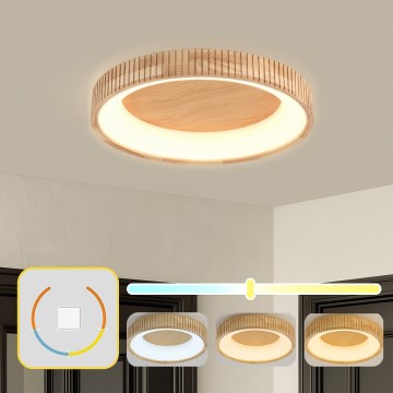 Brilagi - LED mennyezeti lámpa FALCON WOOD MODERN LED/40W/230V 3000/4000/6000K átm. 60 cm, fa kivitel