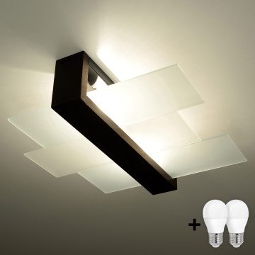 Brilagi - LED mennyezeti lámpa HERA 2xE27/7,5W/230V 43x43 cm wenge