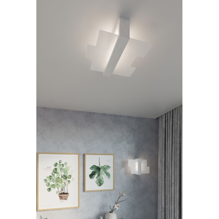Brilagi -  LED mennyezeti lámpatest HERA 2xE27/7,5W/230V 43x43 cm fehér