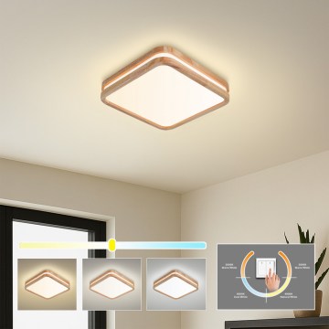 Brilagi - LED mennyezeti lámpa MOLINA SQUARE LED/32W/230V 3000/4000/6000K tölgy 30x30 cm