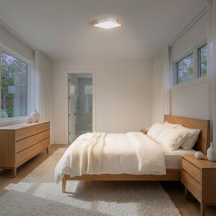Brilagi - LED mennyezeti lámpa PILANA LED/24W/230V tölgy/fehér 32x32 cm