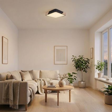 Brilagi - LED mennyezeti lámpa PILANA LED/24W/230V tölgy/fekete 32x32 cm