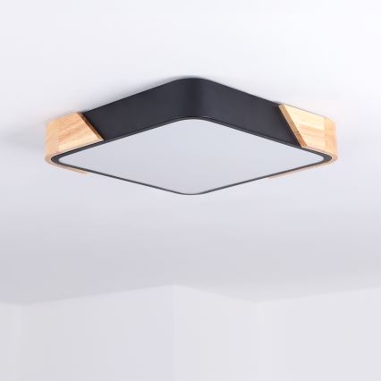 Brilagi - LED mennyezeti lámpa PILANA LED/24W/230V tölgy/fekete 32x32 cm