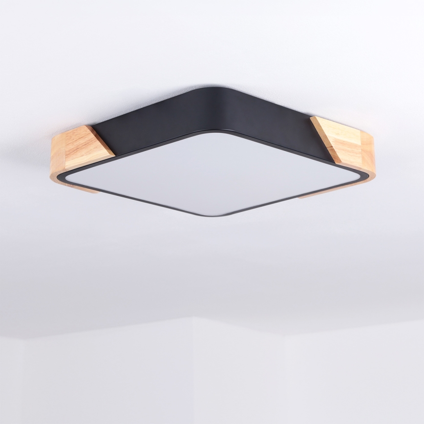 Brilagi - LED mennyezeti lámpa PILANA LED/24W/230V tölgy/fekete 32x32 cm