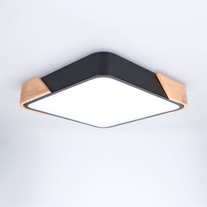Brilagi - LED mennyezeti lámpa PILANA LED/24W/230V tölgy/fekete 32x32 cm