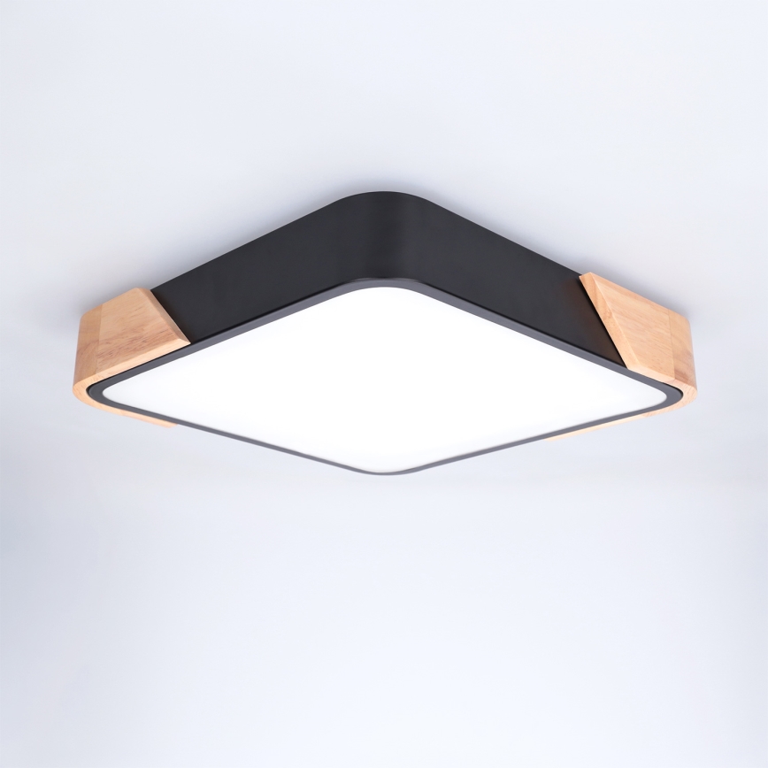 Brilagi - LED mennyezeti lámpa PILANA LED/24W/230V tölgy/fekete 32x32 cm