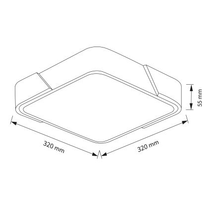Brilagi - LED mennyezeti lámpa PILANA LED/24W/230V tölgy/fekete 32x32 cm