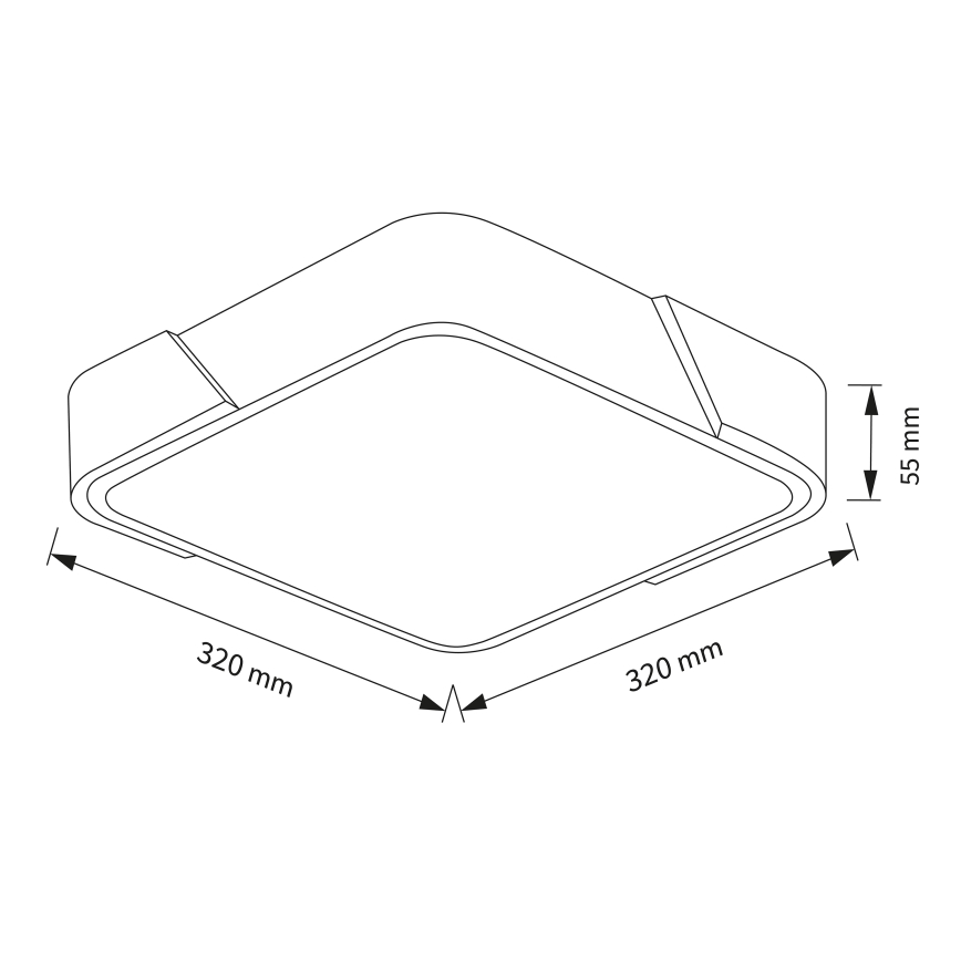Brilagi - LED mennyezeti lámpa PILANA LED/24W/230V tölgy/fekete 32x32 cm