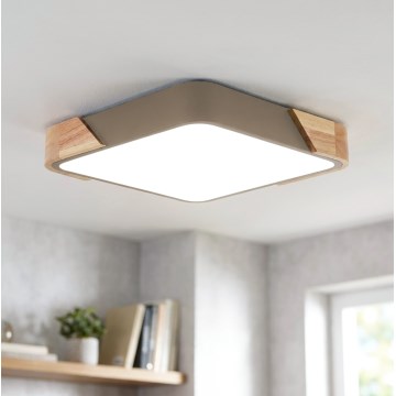 BRILAGI - LED mennyezeti lámpa PILANA SQUARE LED/24W/230V tölgy/bézs 32x32 cm