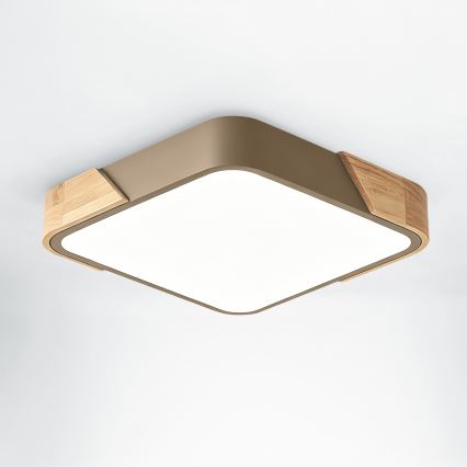 BRILAGI - LED mennyezeti lámpa PILANA SQUARE LED/24W/230V tölgy/bézs 32x32 cm
