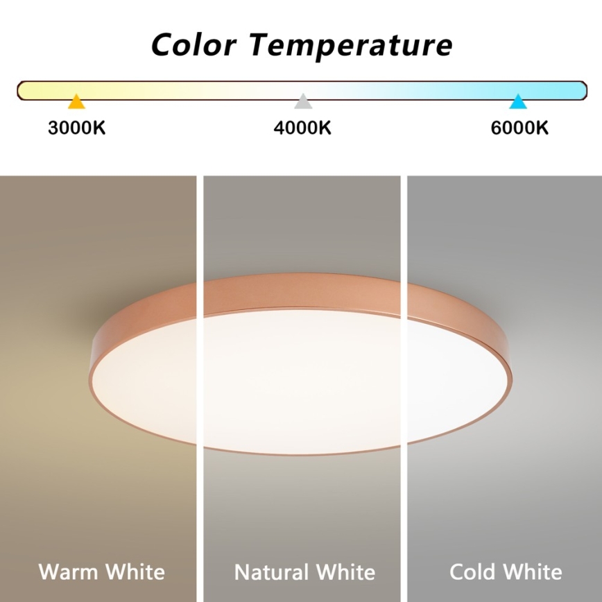 Brilagi - POOL LED mennyezeti lámpatest, 100 W, 230 V, 3000/4000/6000 K, átmérő 80 cm, bronz