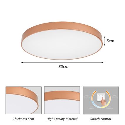 Brilagi - POOL LED mennyezeti lámpatest, 100 W, 230 V, 3000/4000/6000 K, átmérő 80 cm, bronz