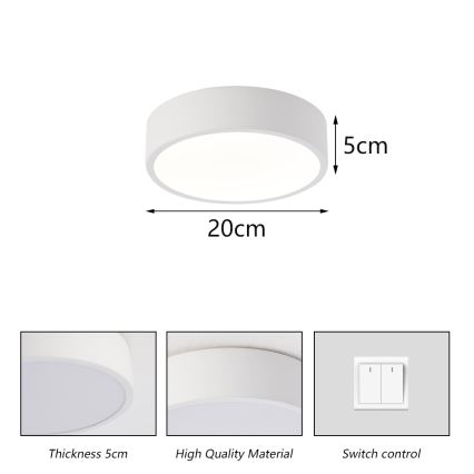 Brilagi - LED mennyezeti lámpa POOL LED/18W/230V 3000/4500/6000K átm. 20 cm fehér