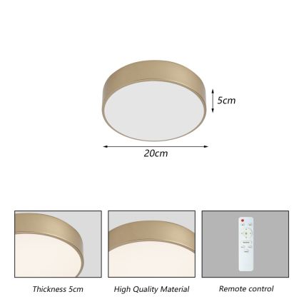 Brilagi - LED mennyezeti lámpa POOL LED/24W/230V 3000/4000/6000K, átm. 20 cm, arany