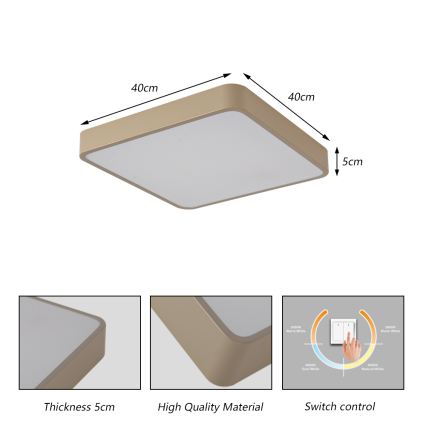 Brilagi - LED mennyezeti lámpa POOL LED/36W/230V 3000/4000/6000K 40x40 cm bézs