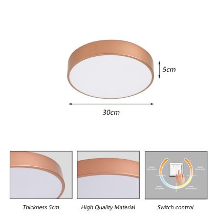 Brilagi - POOL LED mennyezeti lámpa 36W/230V 3000/4000/6000K, átmérő 30 cm, bronz