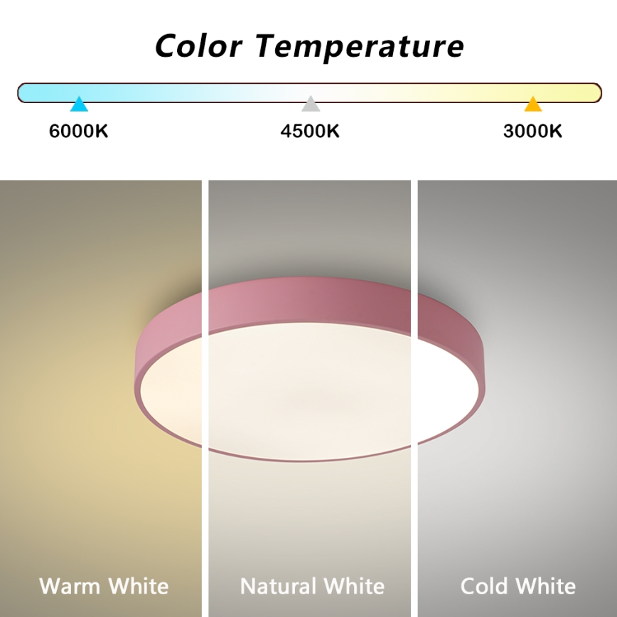 Brilagi - LED mennyezeti lámpatest POOL LED/48W/230V 3000/4000/6000K Ø 40 cm rózsaszín