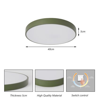 Brilagi - LED mennyezeti lámpatest POOL LED/48W/230V 3000/4000/6000K átmérő 40 cm zöld