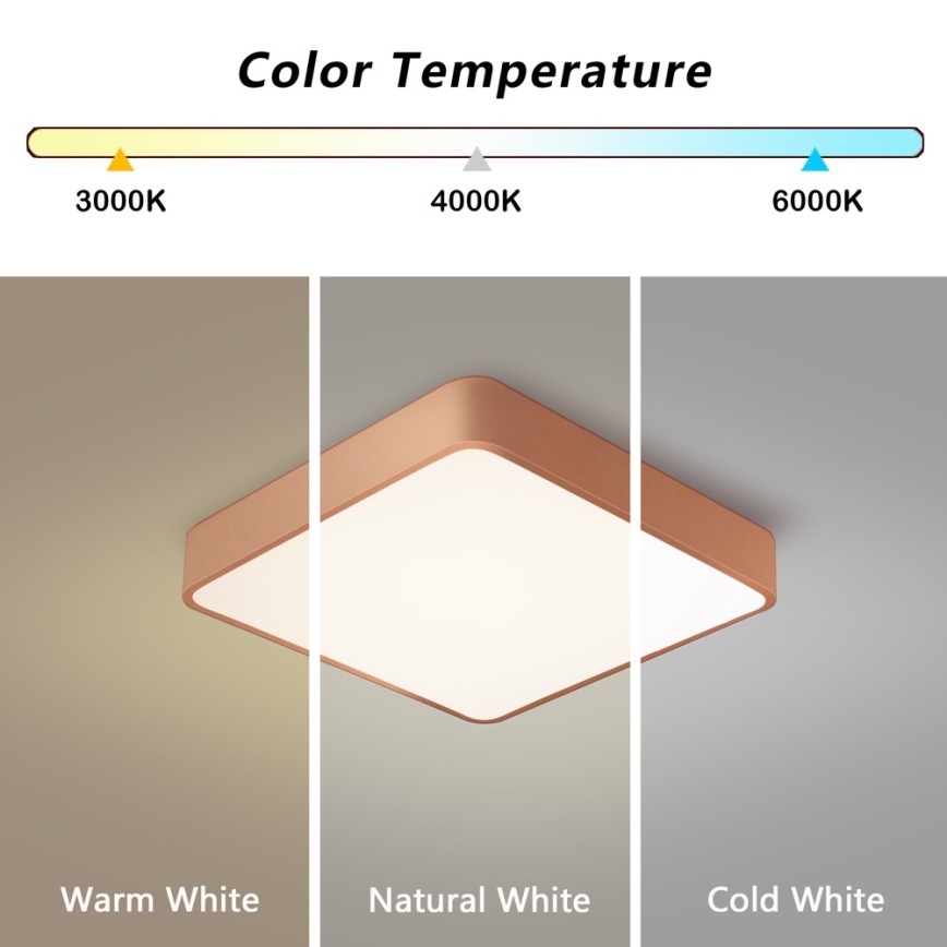 Brilagi - LED mennyezeti lámpatest POOL LED/48W/230V 3000/4000/6000K 50x50 cm bronzszínű
