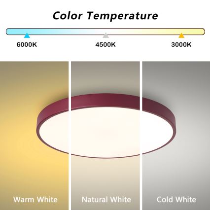Brilagi - LED mennyezeti lámpa POOL LED/60W/230V 3000/4000/6000K Ø 50 cm bordó